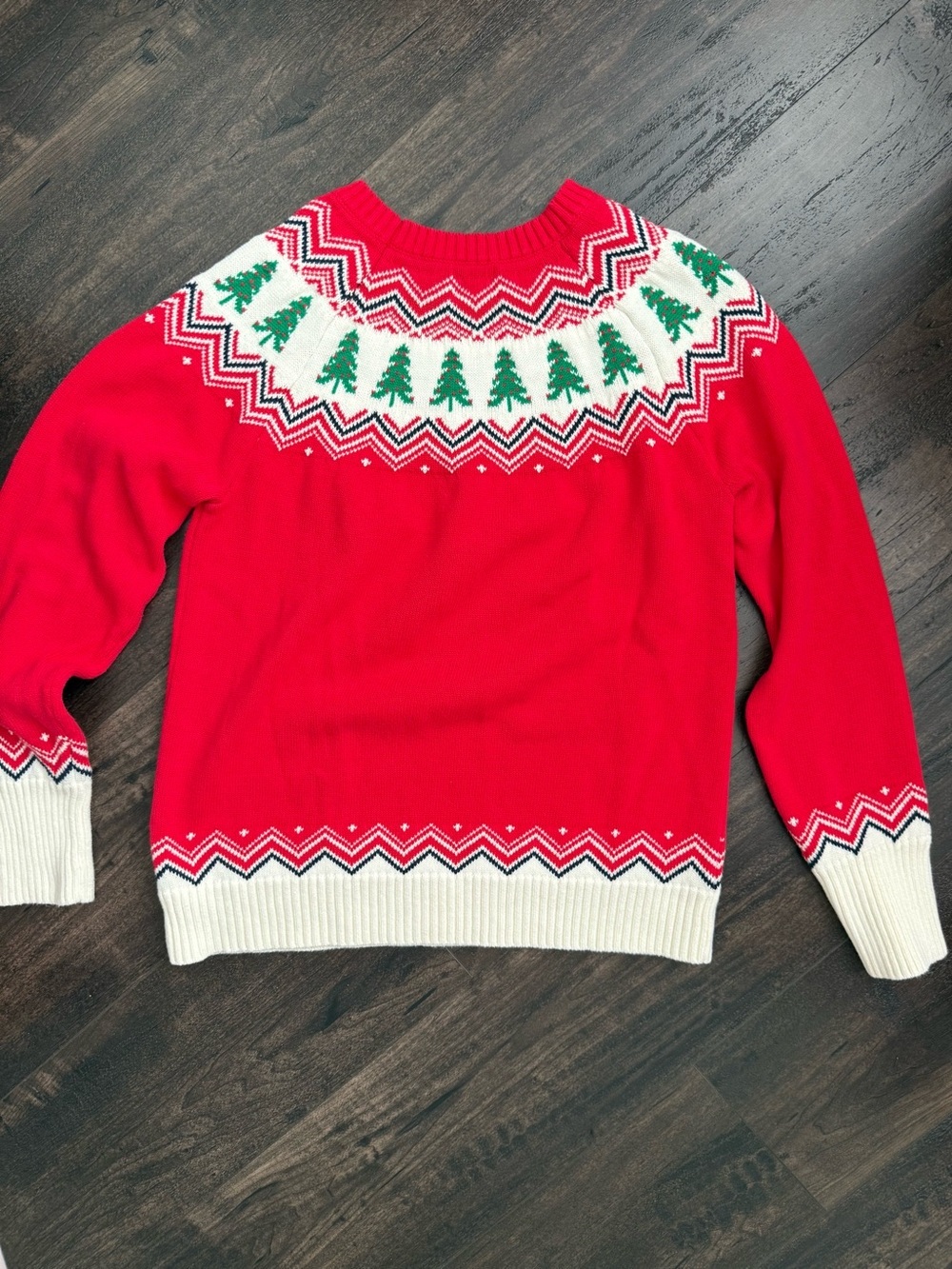 Lands’ End Drifter Fair Isle Christmas Tree Cotton Sweater Small - Picture 6 of 8